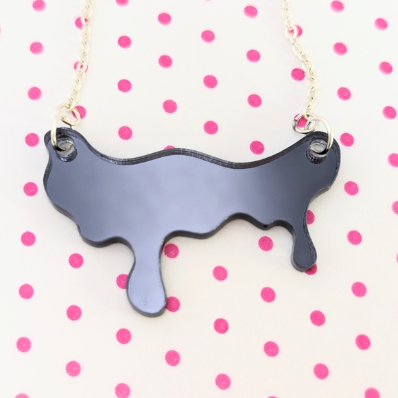 Mirror Drip Necklace + Matching Studs | Hypoallergenic - Picture 13 of 17